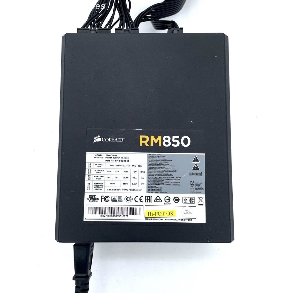 Corsair RM850 850W Fully Modular 80+Gold ATX Power Supply PSU w/Cables Powers on